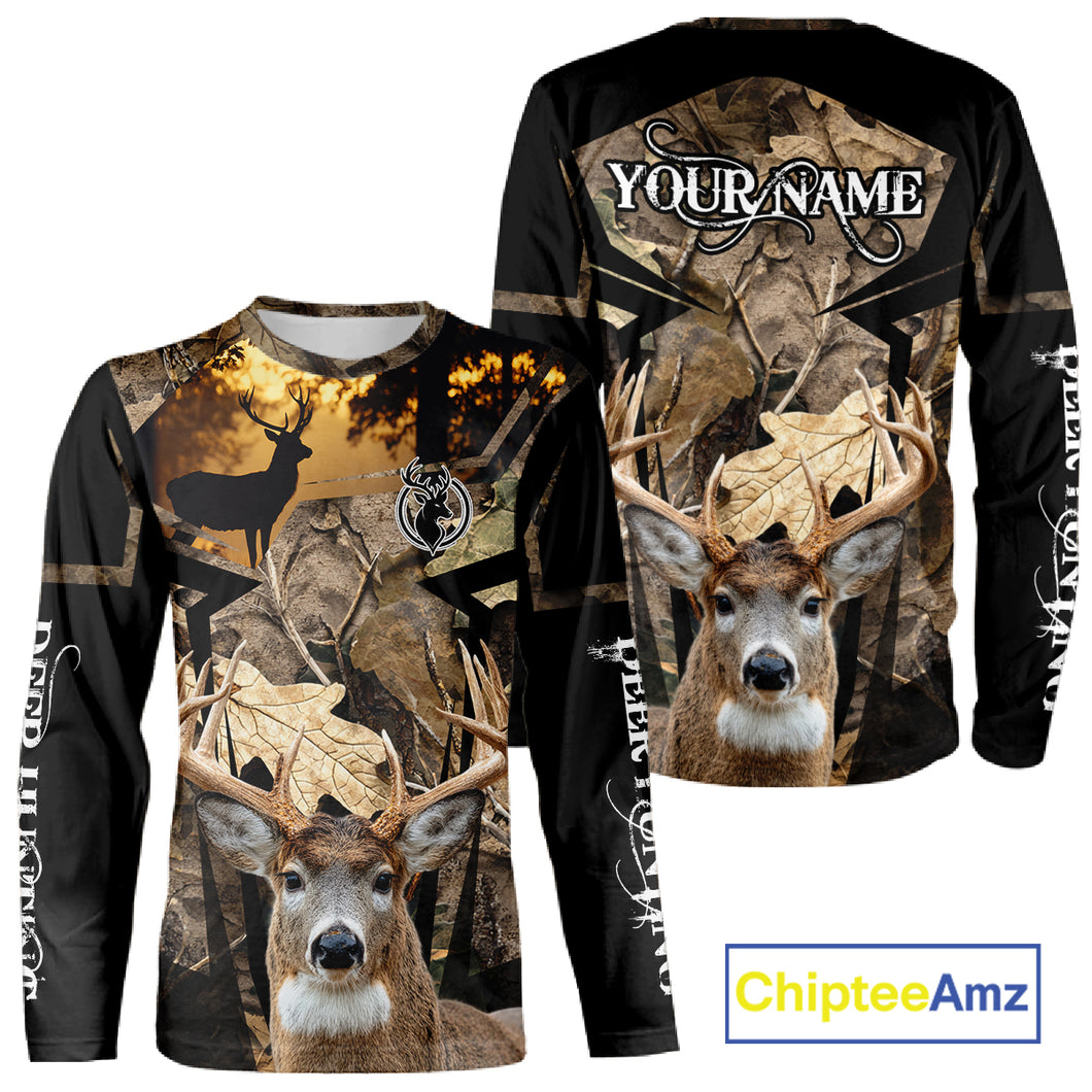 Whitetail Deer Hunting Camo Forest 3D All Over Printed Shirt, Personalized Hunting Shirt NHT277
