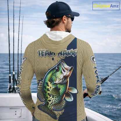 Personalized Crappie Hooded Fishing Shirts Long Sleeve For Men, Crappie Fishing Jerseys NHT510