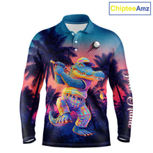 Load image into Gallery viewer, Funny Neon Alligator Golf Polo Shirts For Men Custom Team Alligator Golf Outfit, Golfer Gifts NHT663