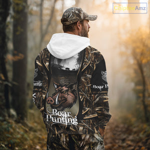 Personalized Wild Boar Hunting Camo 3D Print Custom Name Shirts, Hunting Gifts NBT195