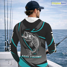 Load image into Gallery viewer, Personalized Bass Hooded Fishing Shirts Long Sleeve Fish Skeleton Custom Fishing Jersey NBT358