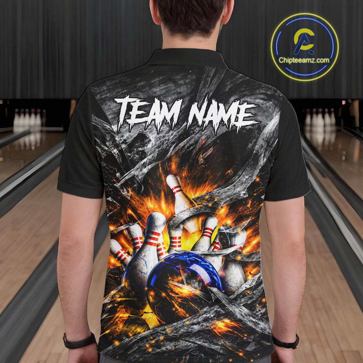Custom Gray And Orange Flame Bowling Men Jerseys, Bowling League Shirt Bowlers Jerseys NBT1151