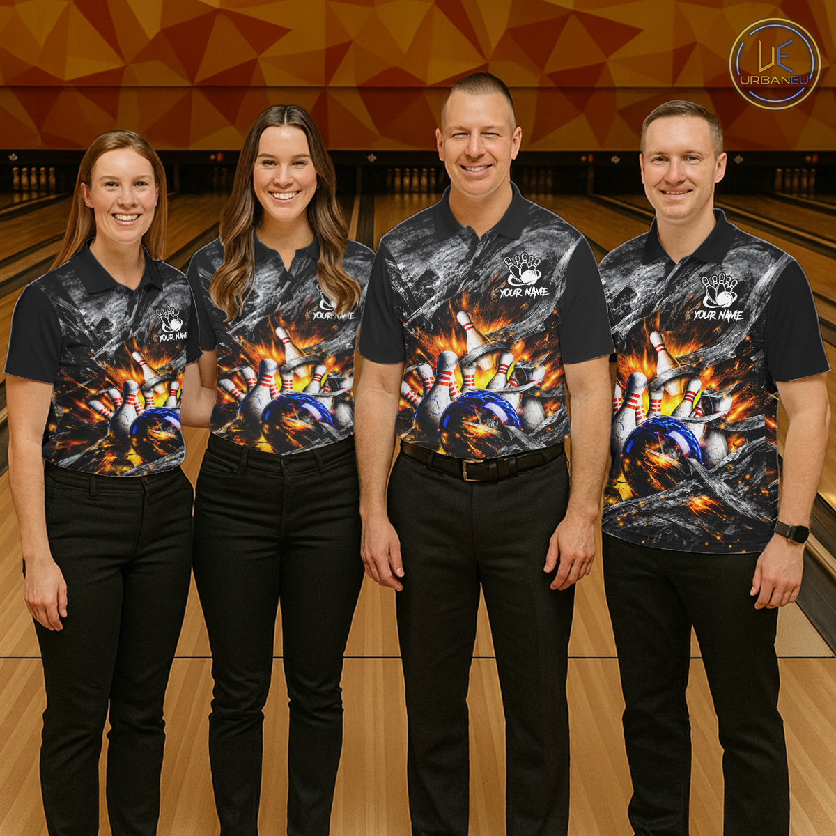 Custom Gray And Orange Flame Bowling Men Jerseys, Bowling League Shirt Bowlers Jerseys NBT1151