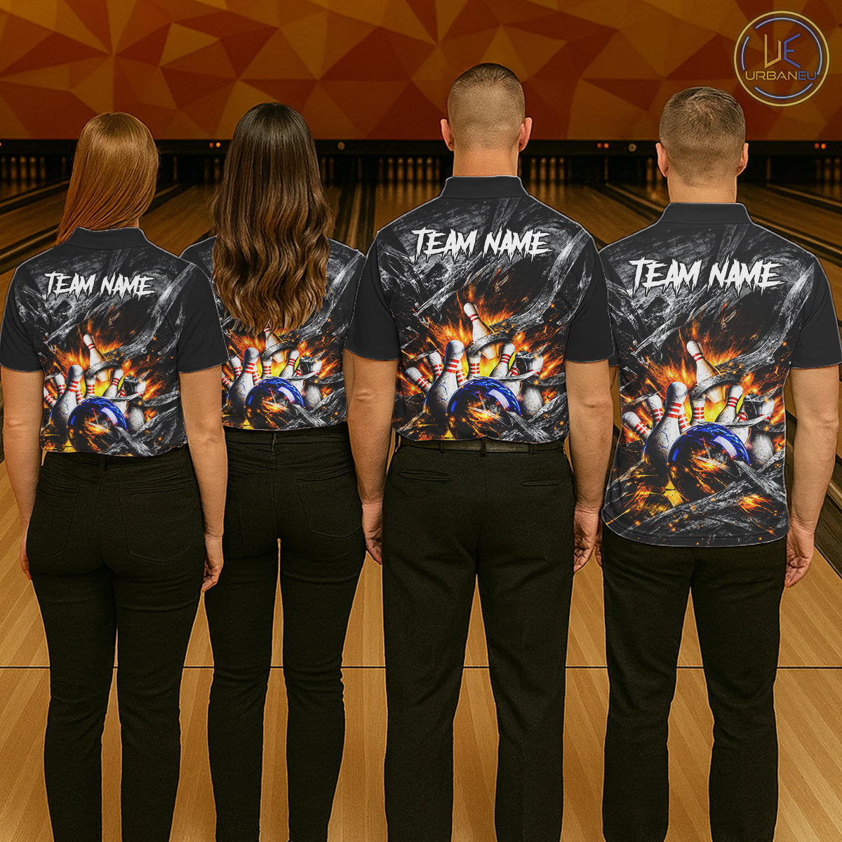 Custom Gray And Orange Flame Bowling Men Jerseys, Bowling League Shirt Bowlers Jerseys NBT1151
