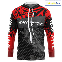 Load image into Gallery viewer, Bass Fishing Shirts Long Sleeve UPF Custom Name Fishing Shirt, Bass Fishing Clothing NBT361