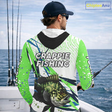 Load image into Gallery viewer, Custom Crappie Long Sleeve Fishing Shirts Green Custom Name, Tournament Fishing Shirts NBT364