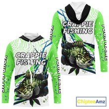 Load image into Gallery viewer, Custom Crappie Long Sleeve Fishing Shirts Green Custom Name, Tournament Fishing Shirts NBT364