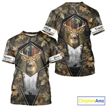 Load image into Gallery viewer, Deer Hunting Camouflage TX Flag Custom Name All Over Print Shirts, Personalized Hunting Clothes NBT110