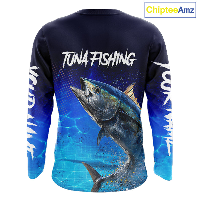 Personalized Blackfin Tuna Long Sleeve Fishing Shirts Saltwater Deep Sea Fish NBT367
