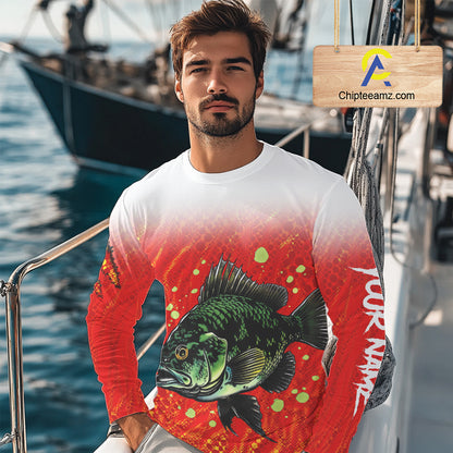 Personalized Crappie Fishing Shirts For Fishing Team, Custom Made Fishing Shirts Long Sleeve NBT409