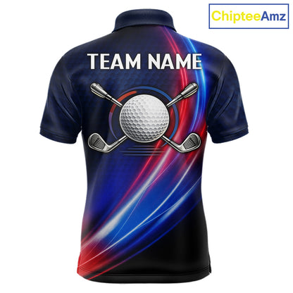 Custom Red Blue Mens Golf Polo Shirts Personalized Golf Gifts, Team Golf Shirts NBT976