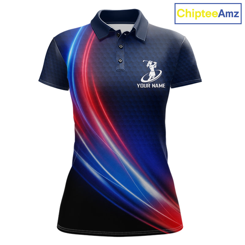 Custom Red Blue Womens Golf Polo Shirts Personalized Golf Gifts, Team Golf Shirts NBT976
