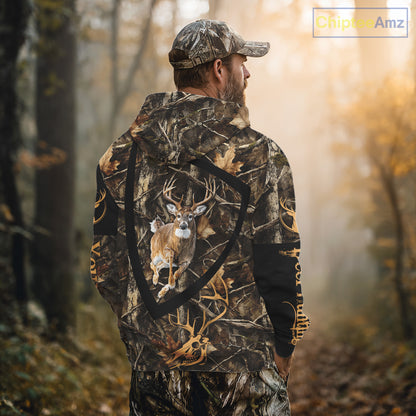 Personalized Whitetail Deer Hunting Brown Camouflage 3D All Over Printed Shirt NBT277