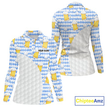 Load image into Gallery viewer, Womens Golf Polo Shirts Custom Beer Argyle Pattern, Funny Beer Pattern Golf Team Shirt NBT597