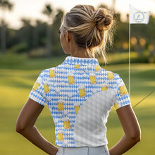 Load image into Gallery viewer, Womens Golf Polo Shirts Custom Beer Argyle Pattern, Funny Beer Pattern Golf Team Shirt NBT597