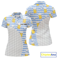Load image into Gallery viewer, Womens Golf Polo Shirts Custom Beer Argyle Pattern, Funny Beer Pattern Golf Team Shirt NBT597