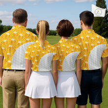 Load image into Gallery viewer, Mens Golf Polo Shirts Custom Beer Pattern, Funny Beer Pattern Golf Team Shirt NBT598