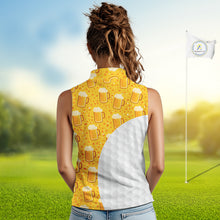 Load image into Gallery viewer, Womens Golf Polo Shirts Custom Beer Pattern, Funny Beer Pattern Golf Team Shirt NBT598