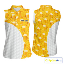 Load image into Gallery viewer, Womens Golf Polo Shirts Custom Beer Pattern, Funny Beer Pattern Golf Team Shirt NBT598
