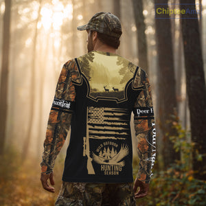 Custom Deer Hunting Season Camo Shirt for Men, Hunting Apparel for Deer Hunters, Hunting Gifts NBT116