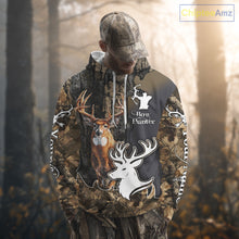 Load image into Gallery viewer, Personalized Deer Hunting 3D All Over Printed Hoodie Brown Leaves Camo, Hunting accessories NBT318