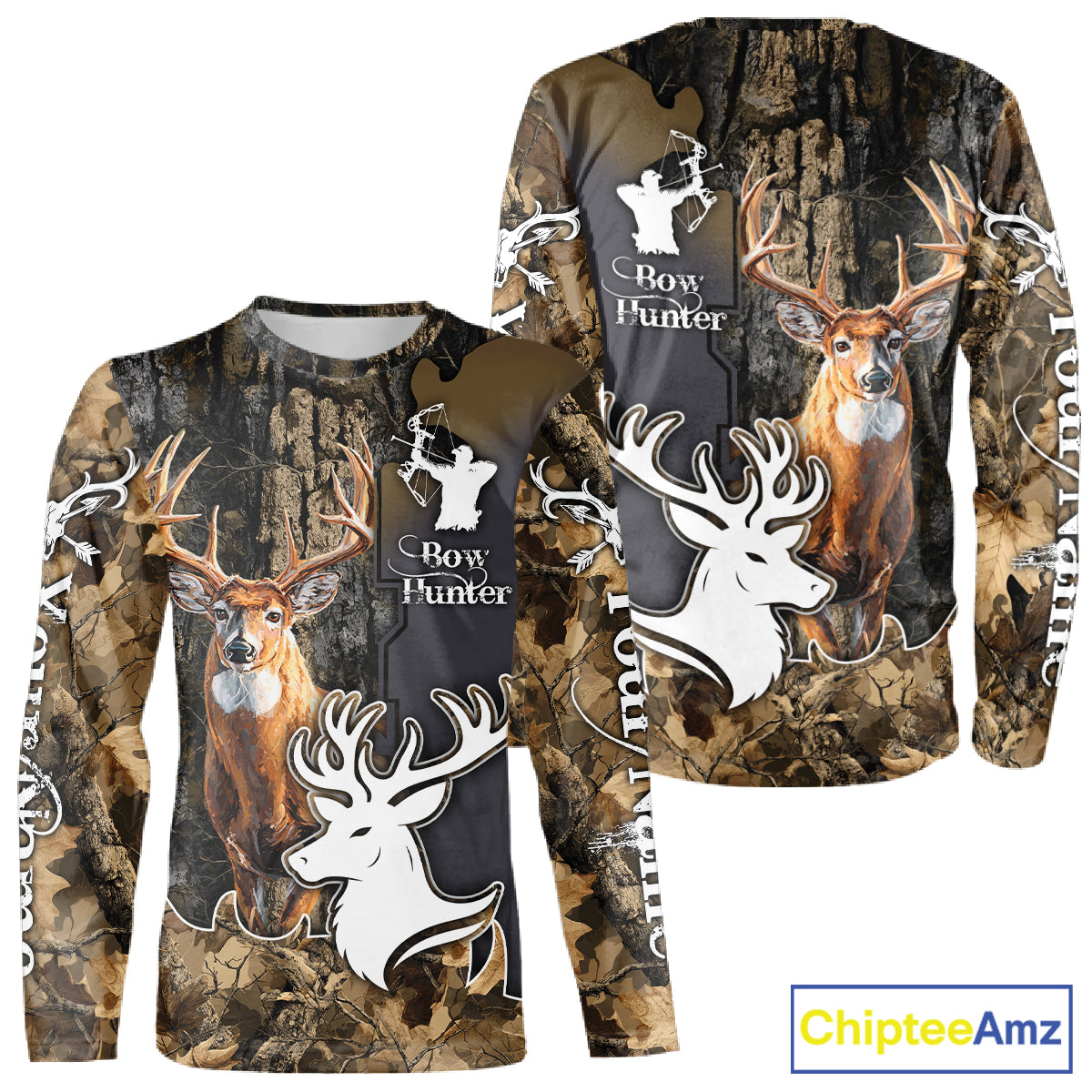Personalized Deer Hunting 3D All Over Printed Hoodie Brown Leaves Camo, Hunting accessories NBT318