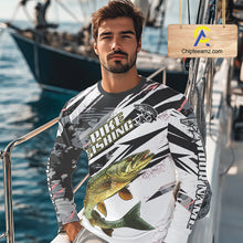 Load image into Gallery viewer, Gray Camo Pike Fishing Jerseys For Men, Custom Pike Fishing Shirts Long Sleeve NBT415