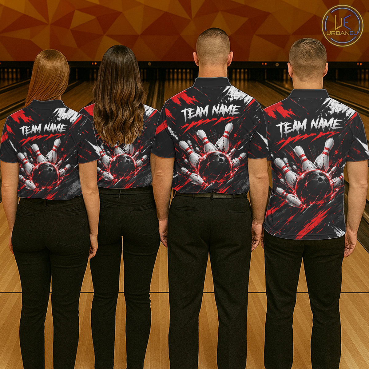 Black And Red Custom Skull Mens Bowling Shirt Team Outfit For Bowlers NBT1168