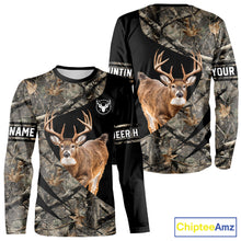 Load image into Gallery viewer, Whitetail Deer Hunting Shirt Camouflage Hoodie 3D Custom Name, Hunting Gift NBT324