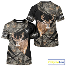 Load image into Gallery viewer, Whitetail Deer Hunting Shirt Camouflage Hoodie 3D Custom Name, Hunting Gift NBT324