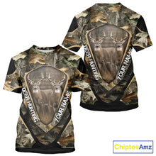 Load image into Gallery viewer, Whitetail Deer Hunting Shirt Custom Name Fall Season Camo, Deer Hunting Clothes For Men NBT325