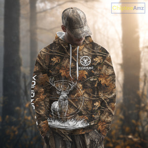 Deer Hunting Full Forest Camo 3D Printing Custom Name Shirts, Deer Hunting Clothes NBT126
