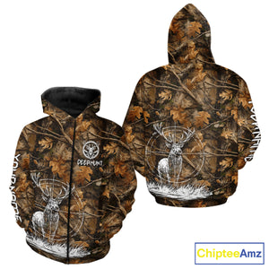 Deer Hunting Full Forest Camo 3D Printing Custom Name Shirts, Deer Hunting Clothes NBT126