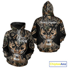 Load image into Gallery viewer, Personalized Deer Hunting 3D All Over Printed Hoodie Forest Camo, Hunting Gift NBT331