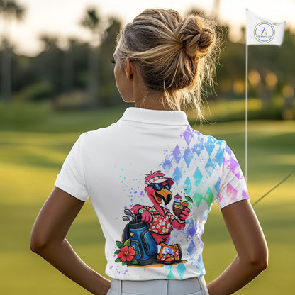 Personalized Womens Argyle Golf Polo Shirt, Custom Name Funny Golf Team Shirts, Golf Lover Gift NBT480