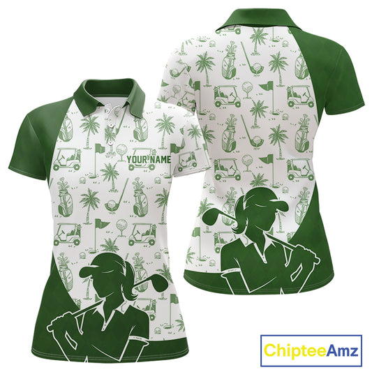 Green Womens Golf Polo Shirts, Funny Golf Icons Athetic Shirt, Golf Gifts For Men NBT481