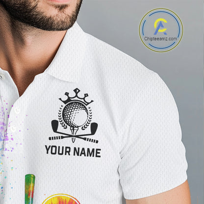Custom Rainbow Color Golf Lover Women's Polo Shirt, It's in my DNA Shirt, Golf Gifts NBT483