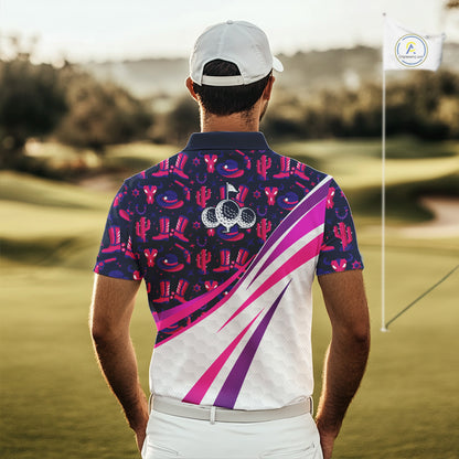 Mens Funny Cowgirl Golf Polo Shirts Golf Outfits, Personalized Golf Gifts NBT484