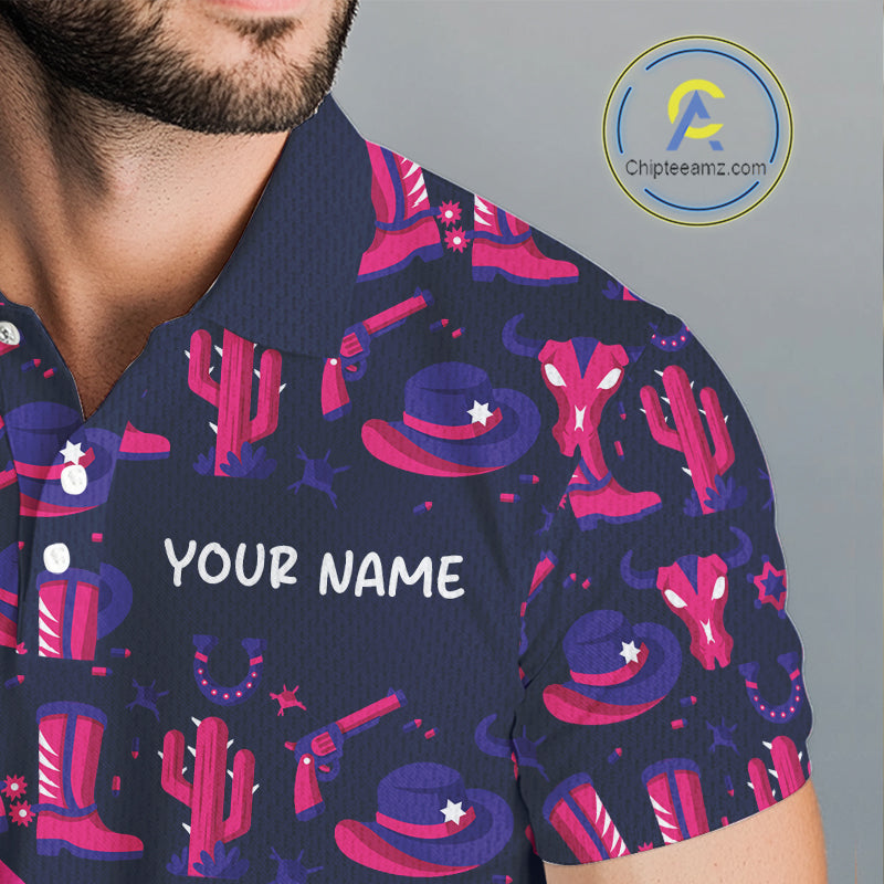 Mens Funny Cowgirl Golf Polo Shirts Golf Outfits, Personalized Golf Gifts NBT484