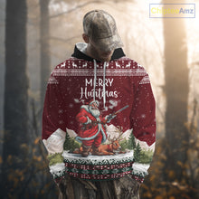 Load image into Gallery viewer, Funny Ugly Pattern Santa Deer Hunting Customized Name All Over Print Shirts, Christmas Shirt Ideas for Hunter NBT283