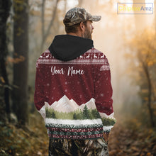 Load image into Gallery viewer, Funny Ugly Pattern Santa Deer Hunting Customized Name All Over Print Shirts, Christmas Shirt Ideas for Hunter NBT283