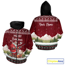 Load image into Gallery viewer, Funny Ugly Pattern Santa Deer Hunting Customized Name All Over Print Shirts, Christmas Shirt Ideas for Hunter NBT283