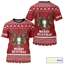 Load image into Gallery viewer, Personalized Ugly Christmas Deer Hunting Shirt Full Print Christmas Pattern, Christmas Gifts NBT284