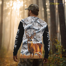 Load image into Gallery viewer, Winter Whitetail Deer Camo Hunting Hoodie 3D All Over Printed Long Sleeves Hunting Shirt For Men NBT335