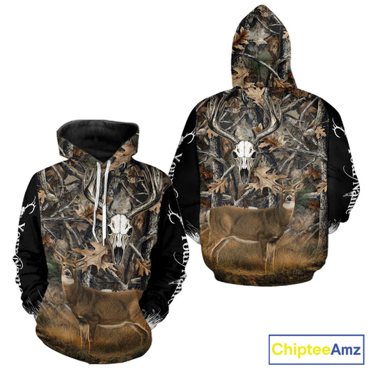 Deer Buck Camouflage Custom Name 3D All Over Printed Shirts, Deer Hunting Shirt, Hunting Accessories NBT337