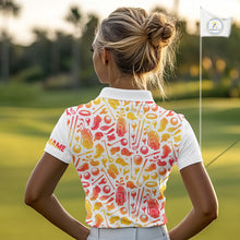 Load image into Gallery viewer, Womens Golf Polo Shirts Custom Name Marble Color, Personalized Golf Shirt For Women NBT502