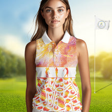 Load image into Gallery viewer, Womens Sleeveless Golf Polo Shirts Custom Name Marble Color, Personalized Golf Shirt For Women NBT502