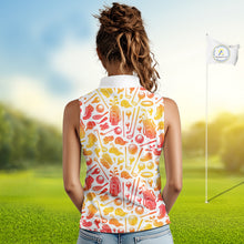 Load image into Gallery viewer, Womens Sleeveless Golf Polo Shirts Custom Name Marble Color, Personalized Golf Shirt For Women NBT502