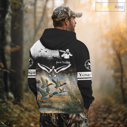 Personalized Duck Hunting Camo Waterfowl 3D All Over Printed Shirts, Hunting Gifts NBT145