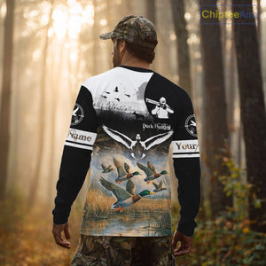 Personalized Duck Hunting Camo Waterfowl 3D All Over Printed Shirts, Hunting Gifts NBT145